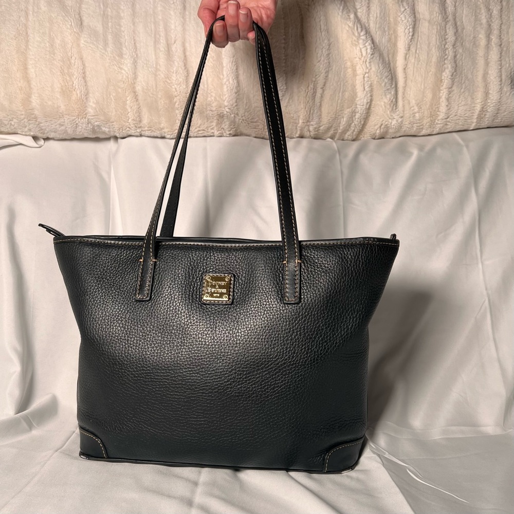 Dooney & Bourke Large Pebble Black Leather Tote Shoulder Bag